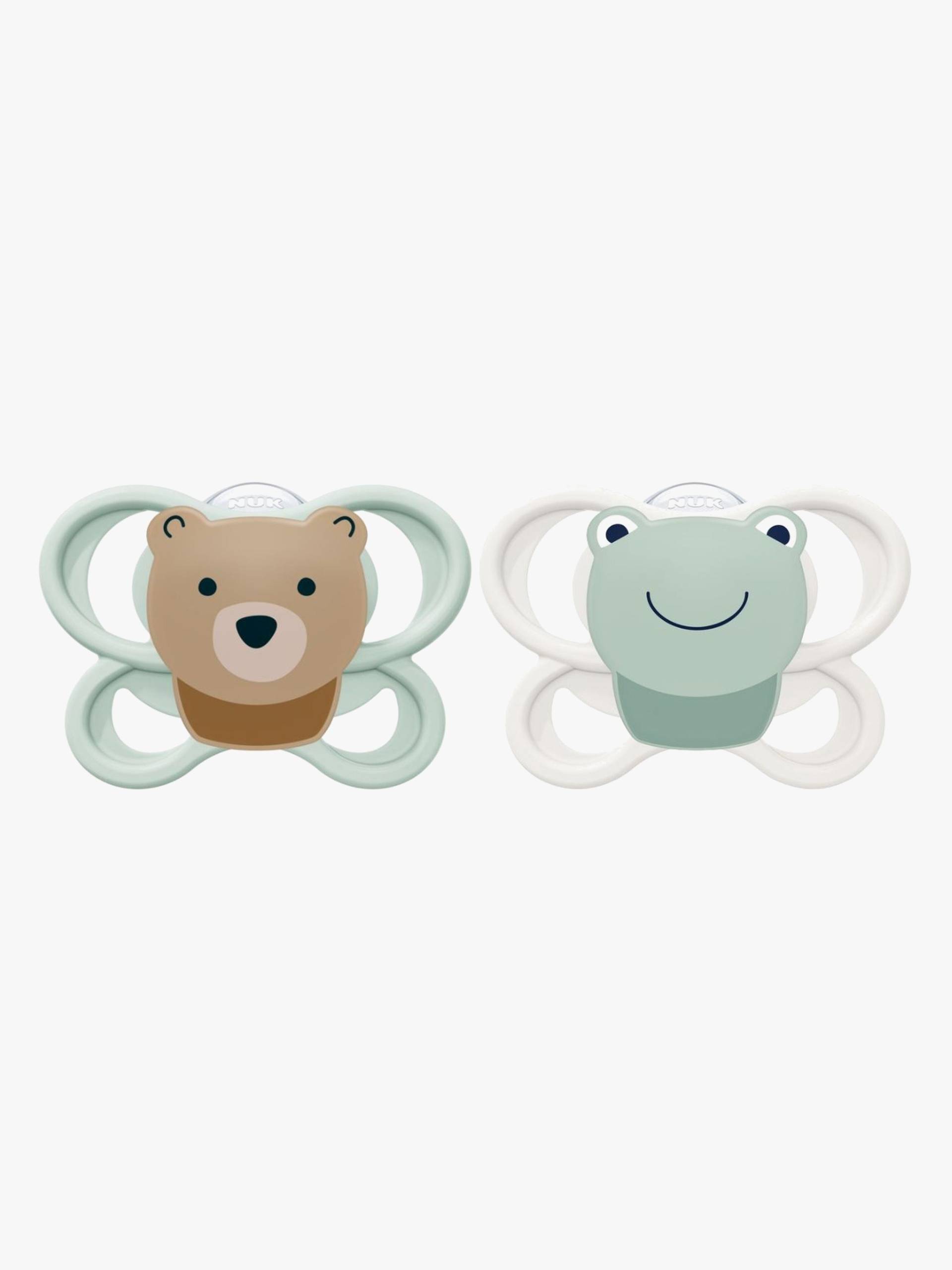 NUK Perfect Match Air Schnuller 2er-Pack Größe 1, Bear/Frog von NUK