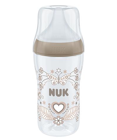 NUK Perfect Match Babyflasche mit weichem Silikon-Trinksauger 260ml beige von NUK
