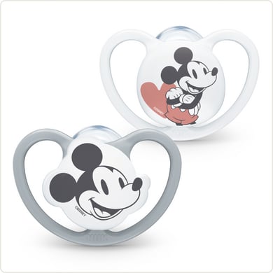NUK Schnuller Disney "Mickey" 6-18 Monate, 2 Stk. in grau/weiß von NUK