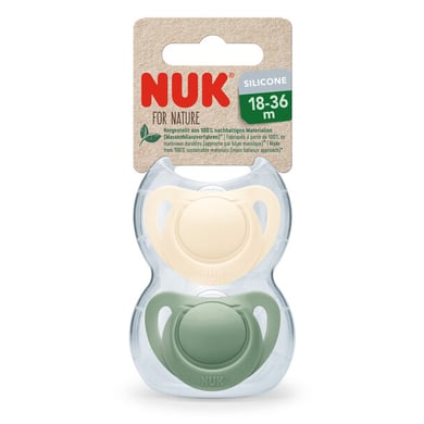 NUK Schnuller For Nature Silikon 18-36 Monate grün / creme 2er-Pack von NUK