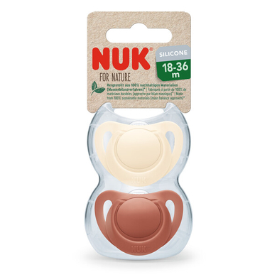 NUK Schnuller For Nature Silikon18-36 Monate rot / creme 2er-Pack von NUK