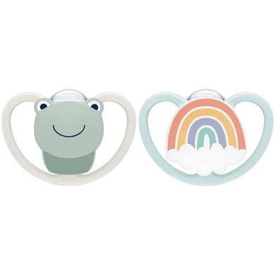 NUK Schnuller Space Silikon Gr. 1, Frosch/Regenbogen von NUK