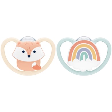 NUK Schnuller Space Silikon Gr. 1, Fuchs/Regenbogen NUK Schnuller Space Silikon Gr. 1, Fuchs/Regenbogen von NUK