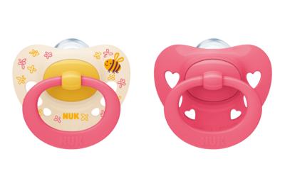 NUK Signature Silikon-Schnuller Rosa/Gelb 6-18m von NUK