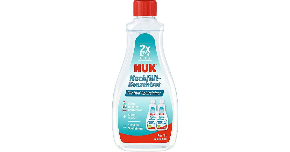NUK Spülreiniger Nachfüllkonzentrat 500ml, zur Reinigung von Flaschen und Saugern, Baby sanfte Reinheit, entfernt hartnäckige Milch- und Breireste, frei von Duft- und Farbstoffen NUK Spülreiniger Nachfüllkonzentrat 500ml, zur Reinigung von Flaschen und Saugern, Baby sanfte Reinheit, entfernt hartnäckige Milch- und Breireste, frei von Duft- und Farbstoffen von NUK