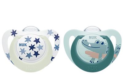 NUK Star Day & Night Silikon-Schnuller grün 6-18m NUK Star Day & Night Silikon-Schnuller grün 6-18m von NUK