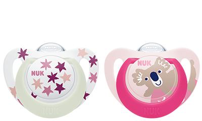 NUK Star Day & Night Silikon-Schnuller pink 18-36m von NUK