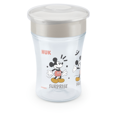 NUK Trinklernbecher Magic Cup Mickey Mouse mit 360°-Trinkrand ab dem 8. Monat, 230 ml grau von NUK