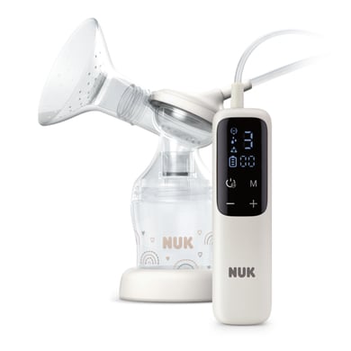 NUK Einzelmilchpumpe elektrisch Soft & Easy mit Akku und weichen Bustausätzchen inkl. Babyflasche Perfect Match 150ml von NUK