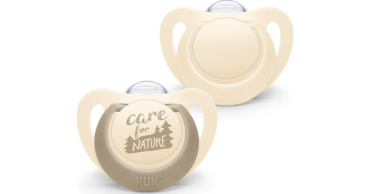NUK for Nature Silikon-Schnuller, aus nachhaltigem Silikon, kiefergerechte Form, 0-6 Monate, 2 Stück, beige creme NUK for Nature Silikon-Schnuller, aus nachhaltigem Silikon, kiefergerechte Form, 0-6 Monate, 2 Stück, beige creme von NUK