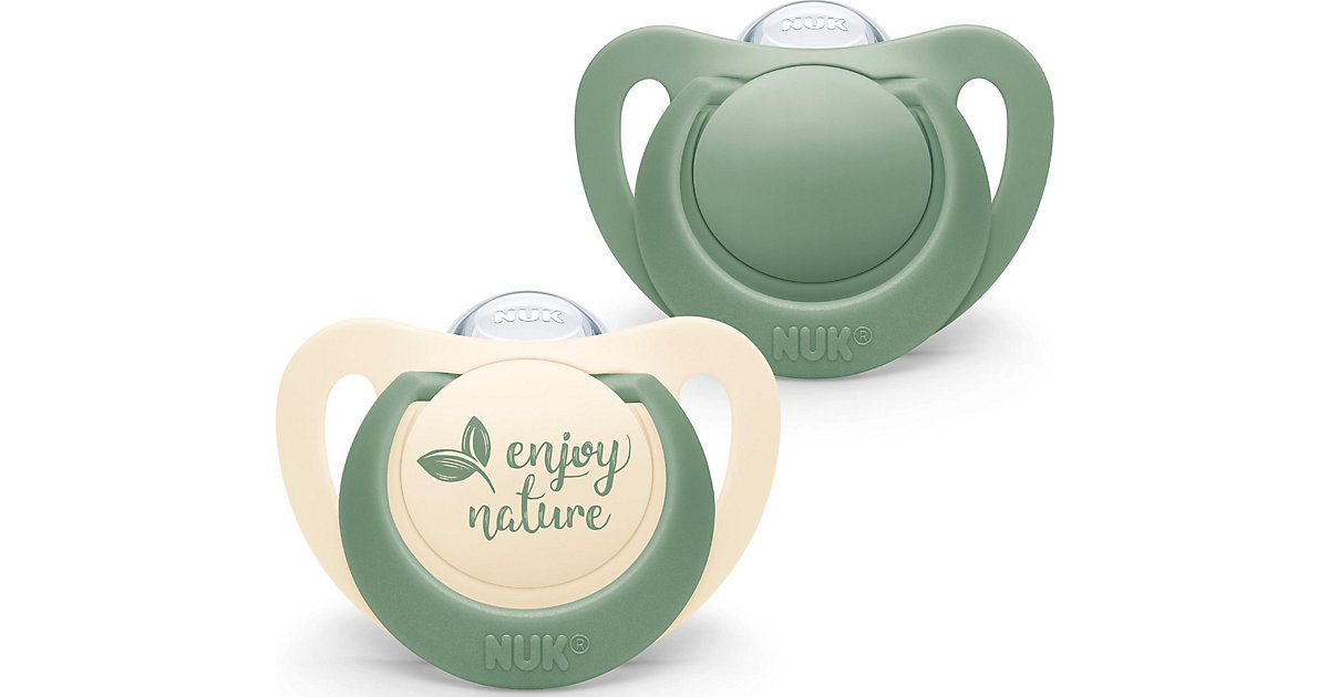 NUK for Nature Silikon-Schnuller, aus nachhaltigem Silikon, kiefergerechte Form, 18-36 Monate, 2 Stück, grün von NUK