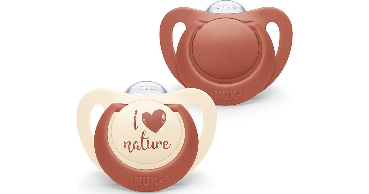 NUK for Nature Silikon-Schnuller, aus nachhaltigem Silikon, kiefergerechte Form, 18-36 Monate, 2 Stück, rot von NUK