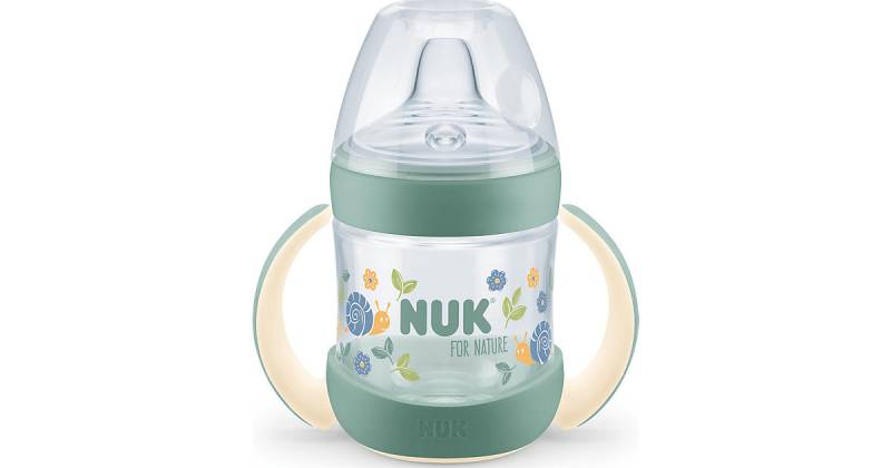NUK for Nature Trinklernflasche aus nachhaltigem Material, extra breite und weiche Lippenauflage, mit Temperature Control, auslaufsicher, ab 6 Monaten, 150ml, 1 Stück, grün von NUK