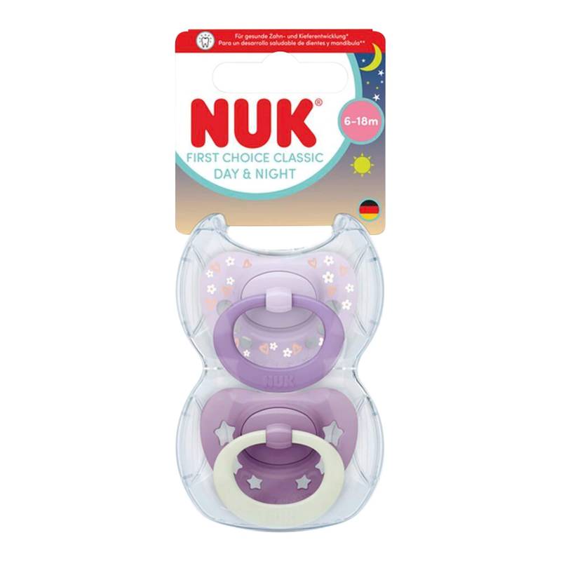 Nuk 2er-Pack Schnuller First Choice Classic Night, 6-18M Nuk 2er-Pack Schnuller First Choice Classic Night, 6-18M von NUK