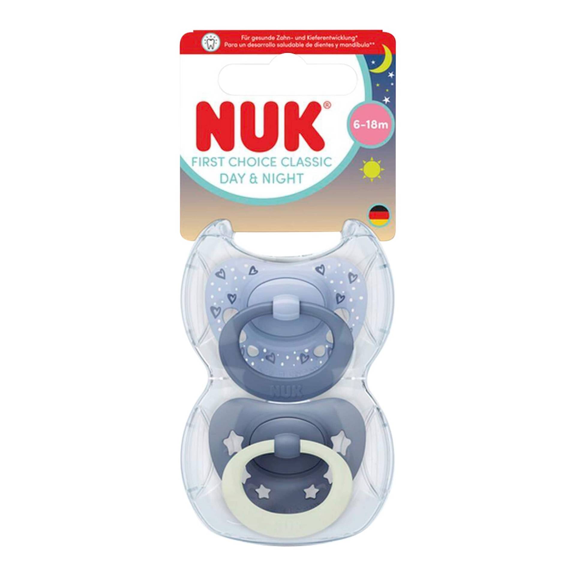 Nuk 2er-Pack Schnuller First Choice Classic Night, 6-18M Nuk 2er-Pack Schnuller First Choice Classic Night, 6-18M von NUK
