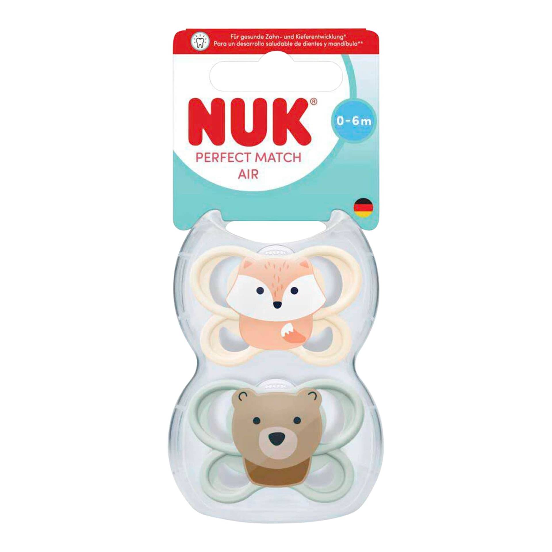 Nuk 2er-Pack Schnuller Perfect Match Air, 0-6M Nuk 2er-Pack Schnuller Perfect Match Air, 0-6M von NUK