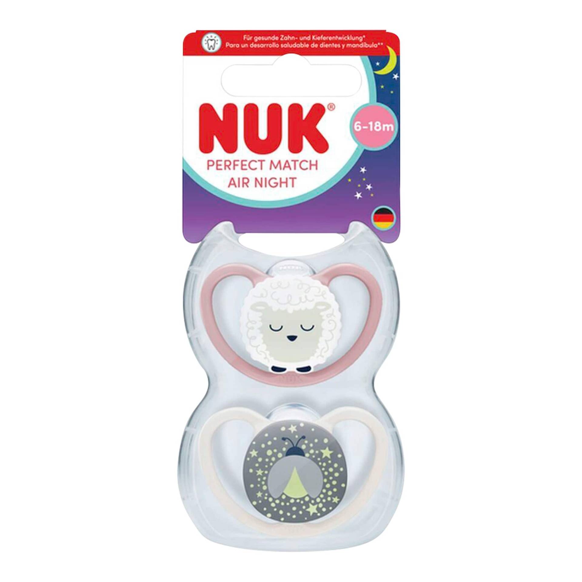 Nuk 2er-Pack Schnuller Perfect Match Air Night, 6-18M Nuk 2er-Pack Schnuller Perfect Match Air Night, 6-18M von NUK