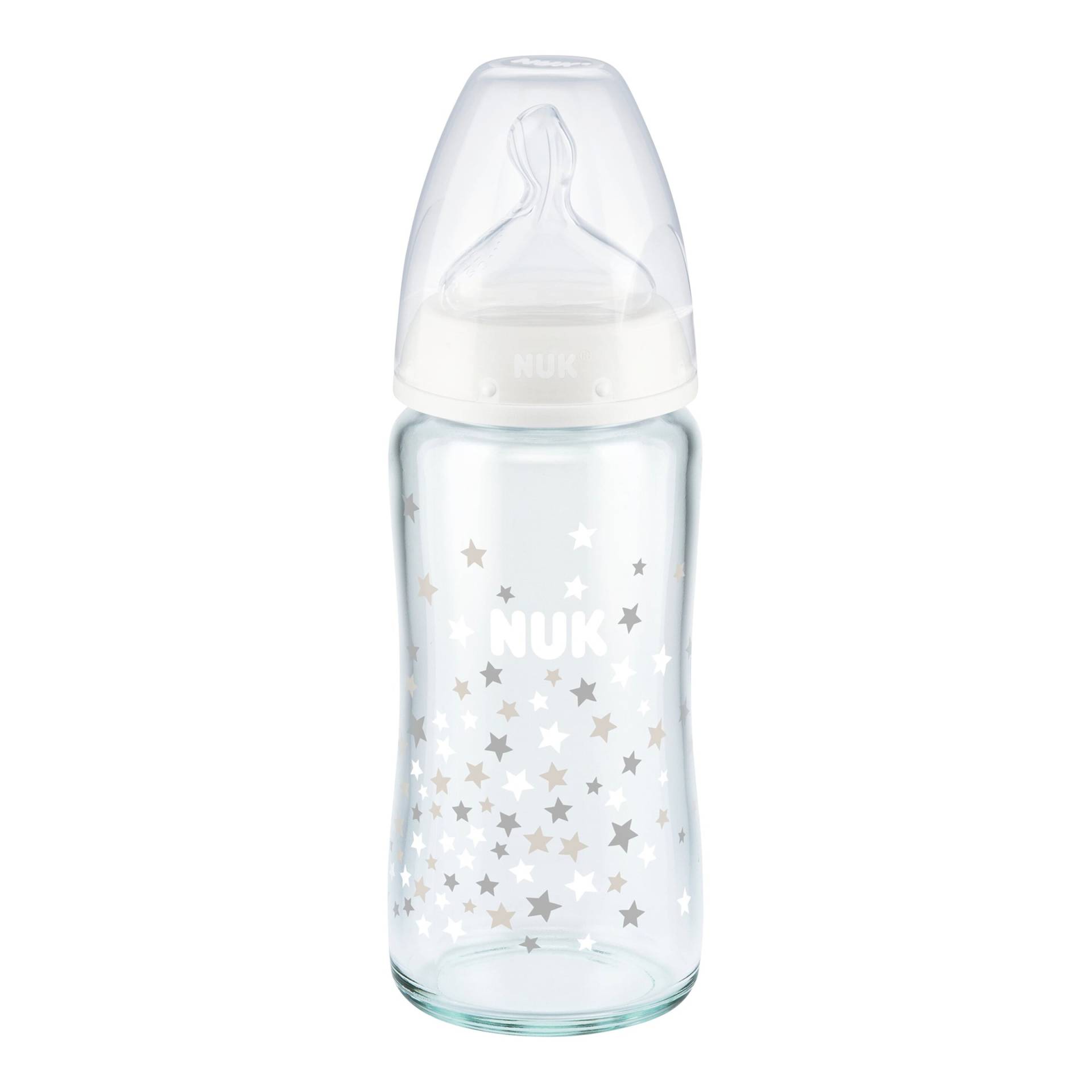 Nuk Babyflasche First Choice Plus, Glas, Anti-Kolik-Weithals, 240 ml Nuk Babyflasche First Choice Plus, Glas, Anti-Kolik-Weithals, 240 ml von NUK