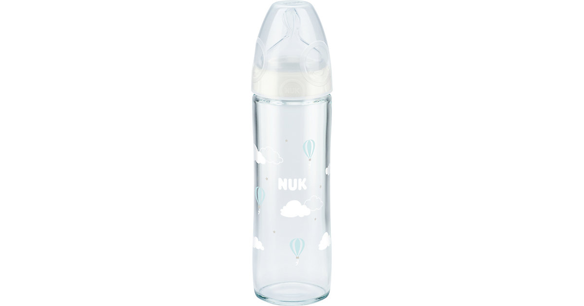 NUK New Classic Glas-Babyflasche, schmaler Flaschenkörper, mit NUK First Choice+ Trinksauger Größe 1M (0 – 6 Monate), 240ml weiß NUK New Classic Glas-Babyflasche, schmaler Flaschenkörper, mit NUK First Choice+ Trinksauger Größe 1M (0 – 6 Monate), 240ml weiß von NUK
