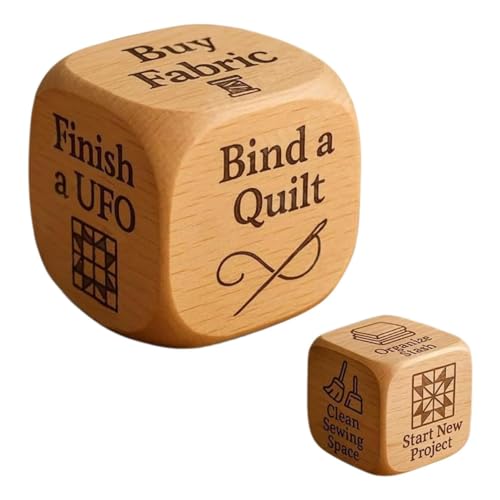 Quilters Würfel, kreative Quilters Entscheidungswürfel, hölzernen Entscheidungsieb, lustiges Nähwerkzeug für Quilters & Craft, Spaßgeschenk für Quilters (1Pcs) von NUKYEJH