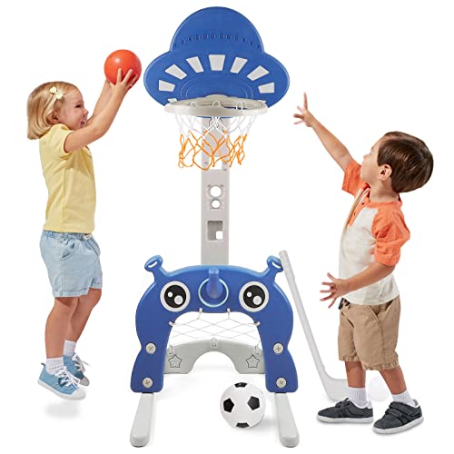 Kinder Basketballkorb Set |4 in 1 Höhenverstellbarer Basketballständer & Fußballtor Golfspiel Ringwurf,Basketballkorb Kinder für Jungen und Mädchen,Indoor und Outdoor geeignet Kinder Basketballkorb Set |4 in 1 Höhenverstellbarer Basketballständer & Fußballtor Golfspiel Ringwurf,Basketballkorb Kinder für Jungen und Mädchen,Indoor und Outdoor geeignet von NUKied