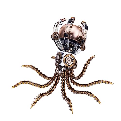 3D Metall Puzzle Modellbausatz für Erwachsene, 1060+ Teile Mechanische Oktopus-Lautsprecher Steampunk 3D Mechanical Puzzle DIY Montage-Kit Schreibtisch Ornament Kit Handwerk Spielzeug von NULA