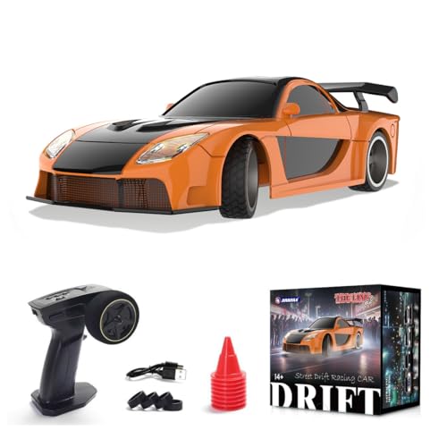 NULA 1/43 Mini RC Drift Car, 15 Km/h 2,4 GHz 4WD Ferngesteuert Auto Elektrisches Sport Renn-Driftauto mit LED-Leuchten, Hochgeschwindigkeits Fahrzeug mit für Erwachsene – RTR-Version von NULA