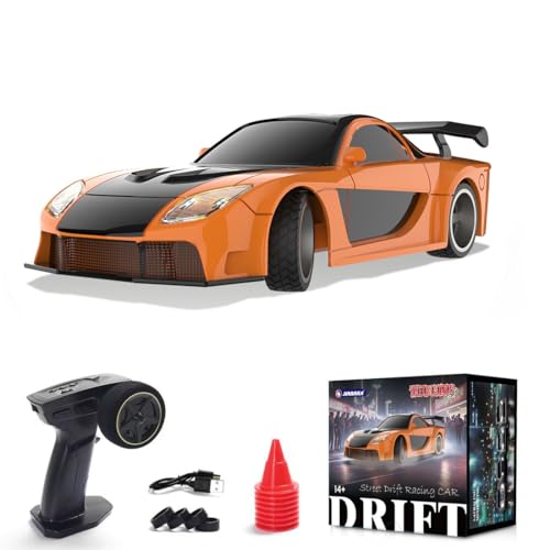 NULA 1/43 Mini RC Drift Car, 15 Km/h 2,4 GHz 4WD Ferngesteuert Auto Elektrisches Sport Renn-Driftauto mit LED-Leuchten, Hochgeschwindigkeits Fahrzeug mit für Erwachsene – RTR-Version von NULA