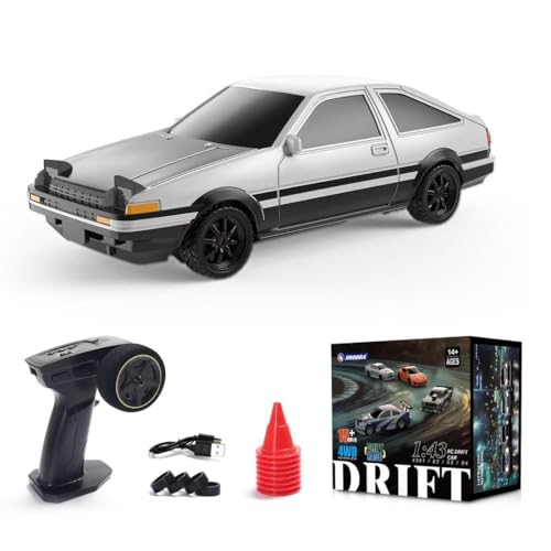 NULA 1/43 Mini RC Drift Car, 15 Km/h 2,4 GHz 4WD Ferngesteuert Auto Elektrisches Sport Renn-Driftauto mit LED-Leuchten, Hochgeschwindigkeits Fahrzeug mit für Erwachsene – RTR-Version von NULA
