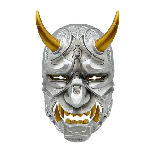NULA Japanische Samurai Hannya Maske - Ghost Warrior Oni Kostüm für Halloween, Cosplay Punk Requisiten von NULA