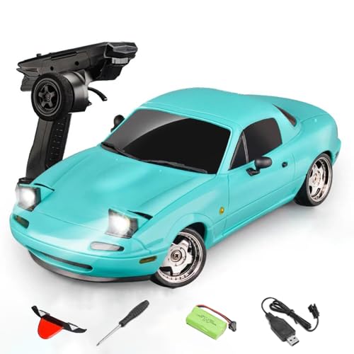 NULA LDRC 1804 MX-5 Mini RC Drift Auto Car mit Gyro-LED-Leuchten, 1/18 RWD 2,4 GHz Ferngesteuertes Rennsport Driftauto Spielzeugauto für Erwachsene – RTR / 1 Batterie NULA LDRC 1804 MX-5 Mini RC Drift Auto Car mit Gyro-LED-Leuchten, 1/18 RWD 2,4 GHz Ferngesteuertes Rennsport Driftauto Spielzeugauto für Erwachsene – RTR / 1 Batterie von NULA