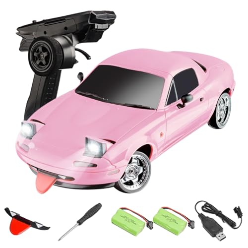 NULA LDRC 1804 MX-5 Mini RC Drift Auto Car mit Gyro-LED-Leuchten, 1/18 RWD 2,4 GHz Ferngesteuertes Rennsport Driftauto Spielzeugauto für Erwachsene – RTR / 2 Batterie NULA LDRC 1804 MX-5 Mini RC Drift Auto Car mit Gyro-LED-Leuchten, 1/18 RWD 2,4 GHz Ferngesteuertes Rennsport Driftauto Spielzeugauto für Erwachsene – RTR / 2 Batterie von NULA