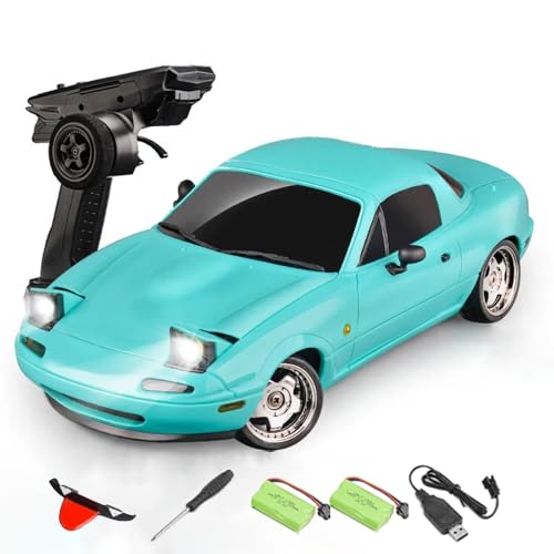 NULA LDRC 1804 MX-5 Mini RC Drift Auto Car mit Gyro-LED-Leuchten, 1/18 RWD 2,4 GHz Ferngesteuertes Rennsport Driftauto Spielzeugauto für Erwachsene – RTR / 2 Batterie NULA LDRC 1804 MX-5 Mini RC Drift Auto Car mit Gyro-LED-Leuchten, 1/18 RWD 2,4 GHz Ferngesteuertes Rennsport Driftauto Spielzeugauto für Erwachsene – RTR / 2 Batterie von NULA