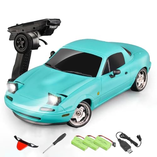 NULA LDRC 1804 MX-5 Mini RC Drift Auto Car mit Gyro-LED-Leuchten, 1/18 RWD 2,4 GHz Ferngesteuertes Rennsport Driftauto Spielzeugauto für Erwachsene – RTR / 3 Batterie NULA LDRC 1804 MX-5 Mini RC Drift Auto Car mit Gyro-LED-Leuchten, 1/18 RWD 2,4 GHz Ferngesteuertes Rennsport Driftauto Spielzeugauto für Erwachsene – RTR / 3 Batterie von NULA
