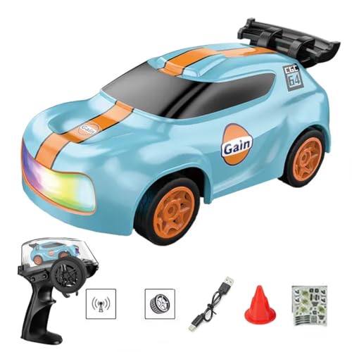 NULA Mini RC Drift Auto, 1:64 4WD Ferngesteuertes Auto Hochgeschwindigkeits mit Farbigen LED-Leuchten, RC Rennen Sportrennwagen Spielzeug Geschenke für Erwachsene – Blau NULA Mini RC Drift Auto, 1:64 4WD Ferngesteuertes Auto Hochgeschwindigkeits mit Farbigen LED-Leuchten, RC Rennen Sportrennwagen Spielzeug Geschenke für Erwachsene – Blau von NULA
