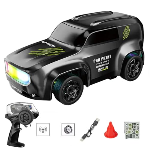 NULA Mini RC Drift Auto, 1:64 4WD Ferngesteuertes Auto Hochgeschwindigkeits mit Farbigen LED-Leuchten, RC Rennen Sportrennwagen Spielzeug Geschenke für Erwachsene – Schwarz NULA Mini RC Drift Auto, 1:64 4WD Ferngesteuertes Auto Hochgeschwindigkeits mit Farbigen LED-Leuchten, RC Rennen Sportrennwagen Spielzeug Geschenke für Erwachsene – Schwarz von NULA