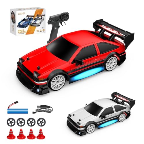 NULA Mini RC Drift Auto 1/24, 4WD Ferngesteuerte Autos Hochgeschwindigkeits Rennsportwagen mit 30 Km/h 2,4 GHz Elektrischer Fahrzeug mit LED-Beleuchtung für Erwachsene -1 Akku NULA Mini RC Drift Auto 1/24, 4WD Ferngesteuerte Autos Hochgeschwindigkeits Rennsportwagen mit 30 Km/h 2,4 GHz Elektrischer Fahrzeug mit LED-Beleuchtung für Erwachsene -1 Akku von NULA
