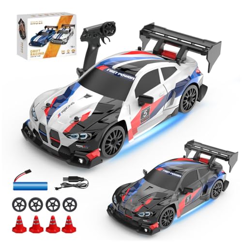 NULA Mini RC Drift Auto 1/24, 4WD Ferngesteuerte Autos Hochgeschwindigkeits Rennsportwagen mit 30 Km/h 2,4 GHz Elektrischer Fahrzeug mit LED-Beleuchtung für Erwachsene -2 Akku NULA Mini RC Drift Auto 1/24, 4WD Ferngesteuerte Autos Hochgeschwindigkeits Rennsportwagen mit 30 Km/h 2,4 GHz Elektrischer Fahrzeug mit LED-Beleuchtung für Erwachsene -2 Akku von NULA