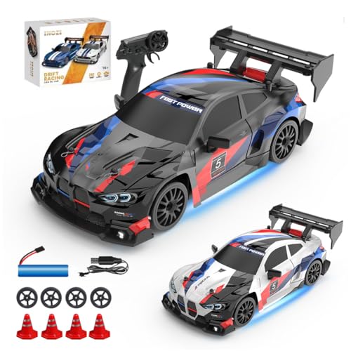 NULA Mini RC Drift Auto 1/24, 4WD Ferngesteuerte Autos Hochgeschwindigkeits Rennsportwagen mit 30 Km/h 2,4 GHz Elektrischer Fahrzeug mit LED-Beleuchtung für Erwachsene -2 Akku NULA Mini RC Drift Auto 1/24, 4WD Ferngesteuerte Autos Hochgeschwindigkeits Rennsportwagen mit 30 Km/h 2,4 GHz Elektrischer Fahrzeug mit LED-Beleuchtung für Erwachsene -2 Akku von NULA