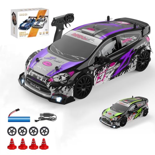 NULA Mini RC Drift Auto 1/24, 4WD Ferngesteuerte Autos Hochgeschwindigkeits Rennsportwagen mit 30 Km/h 2,4 GHz Elektrischer Fahrzeug mit LED-Beleuchtung für Erwachsene -3 Akku NULA Mini RC Drift Auto 1/24, 4WD Ferngesteuerte Autos Hochgeschwindigkeits Rennsportwagen mit 30 Km/h 2,4 GHz Elektrischer Fahrzeug mit LED-Beleuchtung für Erwachsene -3 Akku von NULA