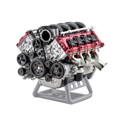 NULA Mini V8 Motor Engine Bausatz, MAD RC 3D-Druck V8 Simulieren Dynamische Motor DIY Montage Motor Modellbau für AX90104 SCX10Ⅱ Capra VS4-10 Pro/Ultra Modellauto (KIT Version) von NULA