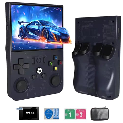 NULA 𝗡𝗲𝘄 R36S RPO Retro Handheld Spielekonsole,mit 18.000 + Spielen / 64G-TF-Karte, 3,5-Zoll-Linux-Tragbar Arcade Spiel, Retro Emulator Videoplayer, Unterstützt 5G WiFi Bluetooth von NULA