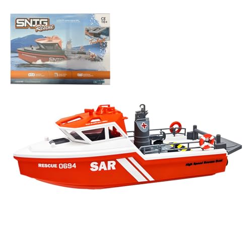 NULA RC Boot 1/32, Schnelles 8 Km/h Elektrisches Jetboot Rettungsboot mit 2,4 GHz-Ferngesteuertes Boot wasserdichte Hülle Ideal für Pools Seen Und Erwachsene NULA RC Boot 1/32, Schnelles 8 Km/h Elektrisches Jetboot Rettungsboot mit 2,4 GHz-Ferngesteuertes Boot wasserdichte Hülle Ideal für Pools Seen Und Erwachsene von NULA