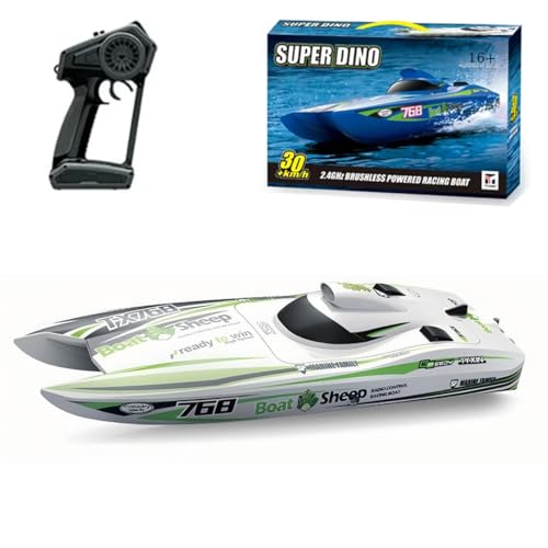 NULA RC Boot für Erwachsene, 30 Km/h Schnelles Bürstenloses Ferngesteuertes Boot 2,4 GHz Turbo Wasserdicht, für Seen Pools Salzwasser, RTR-Schnellboot Spielzeuggeschenk für Sommerspaß von NULA