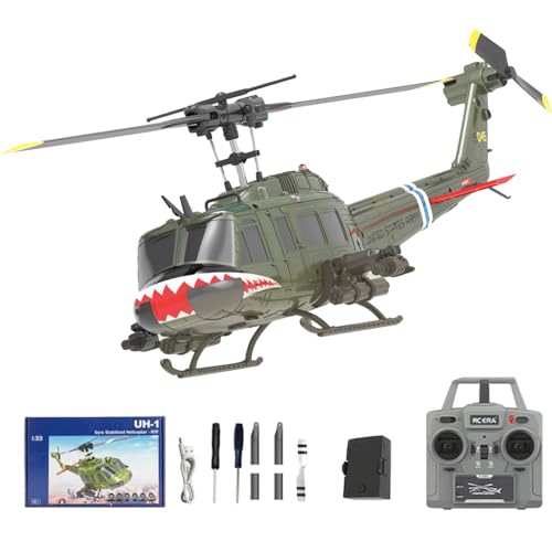 NULA RC ERA C032 UH-1 Huey RC Hubschrauber, 1/48 Scale 6CH, 2,4G 6-Achsen-Gyro Ferngesteuert Militärflugzeug mit 3D-Rückflug Höhenhaltung für Erwachsene Anfänger (RTF/ 1 Batterie) von NULA
