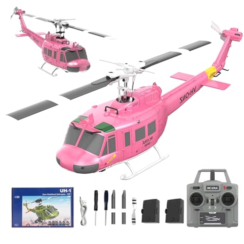 NULA RC ERA C032 UH-1 Huey RC Hubschrauber, 1/48 Scale 6CH, 2,4G 6-Achsen-Gyro Ferngesteuert Militärflugzeug mit 3D-Rückflug Höhenhaltung für Erwachsene Anfänger (RTF/ 2 Batterie) von NULA