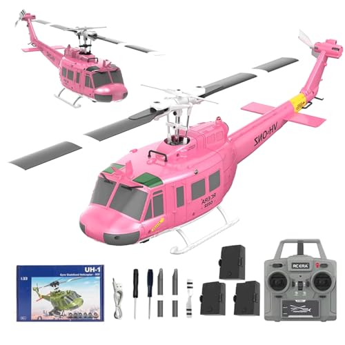 NULA RC ERA C032 UH-1 Huey RC Hubschrauber, 1/48 Scale 6CH, 2,4G 6-Achsen-Gyro Ferngesteuert Militärflugzeug mit 3D-Rückflug Höhenhaltung für Erwachsene Anfänger (RTF/ 3 Batterie) von NULA