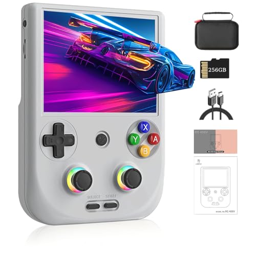 NULA RG406V Retro Handheld Spielekonsole, mit 256G TF-Karte 9000+Spiele 4-Zoll-IPS-Touchscreen Android 13 Videospiel-Player, Hall-Joystick RGB-Beleuchtung, 5500 mAh WiFi & Bluetooth von NULA