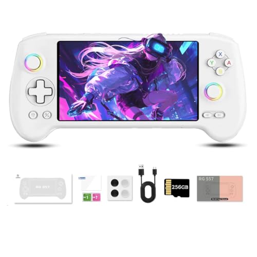 NULA RG557 Retro Handheld Videospielkonsole mit 256 GB Speicherkarte, Android 14, 5,48-Zoll-AMOLED-HD-Bildschirm RGB-Beleuchtung, Dimensity8300-Prozessor für Erwachsene von NULA