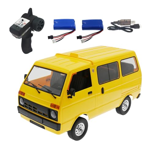 NULA WPL D42 RC Auto Van, 1/10 Maßstab 2,4G Ferngesteuertes All-Terrain 4WD RC Drift Truck mit LED-Leuchten Vollsimulation Crawler Lastwagen für Erwachsene – Gelb / 2 Batterie NULA WPL D42 RC Auto Van, 1/10 Maßstab 2,4G Ferngesteuertes All-Terrain 4WD RC Drift Truck mit LED-Leuchten Vollsimulation Crawler Lastwagen für Erwachsene – Gelb / 2 Batterie von NULA